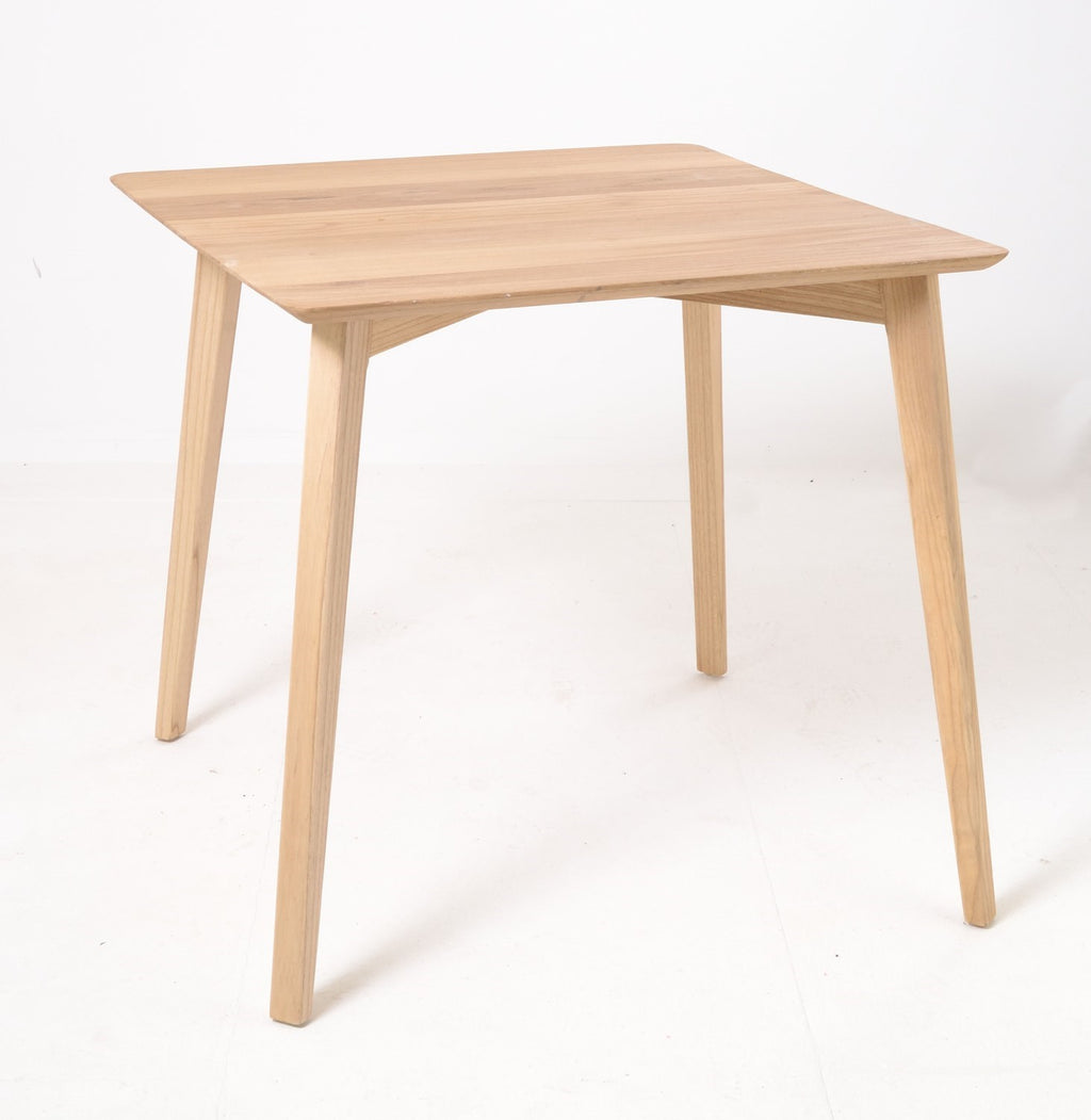 Modern Oak Veneer Square Dining Table with Tapered Legs 80cm