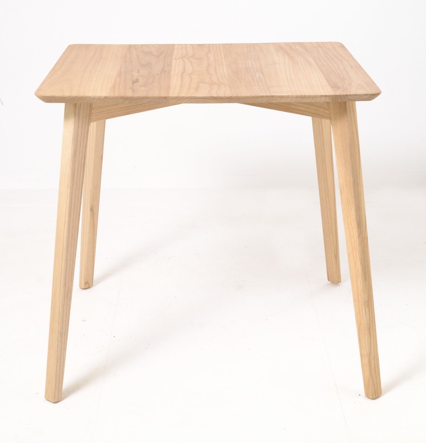 Modern Oak Veneer Square Dining Table with Tapered Legs 80cm