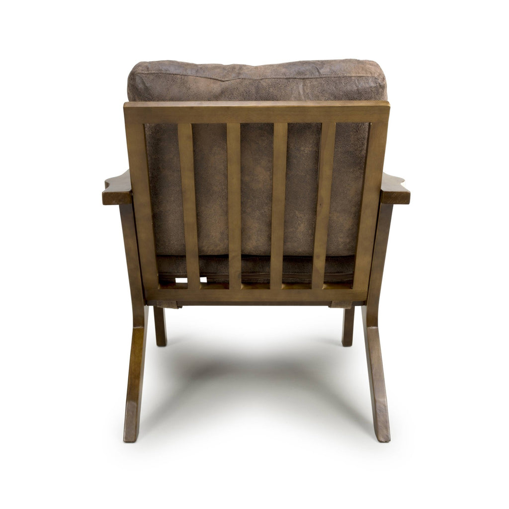 Hampton Suede Effect Brown Accent Chair - Home Furniture Interiors
