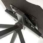 White Fabric Ribbed Swivel Dining Chair with Metal Legs - Home Furniture Interiors