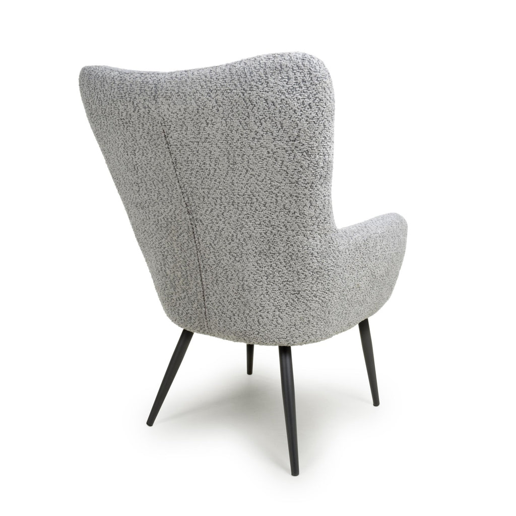 Bordeaux Textured Chenille Effect Grey Armchair - Home Furniture Interiors