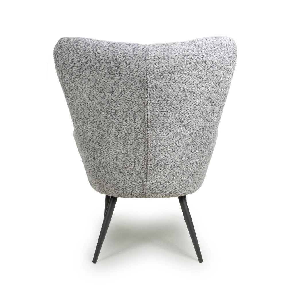 Bordeaux Textured Chenille Effect Grey Armchair - Home Furniture Interiors