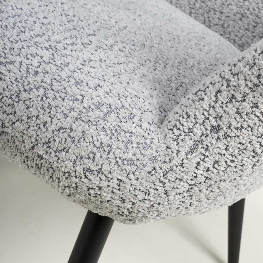 Bordeaux Textured Chenille Effect Grey Armchair - Home Furniture Interiors