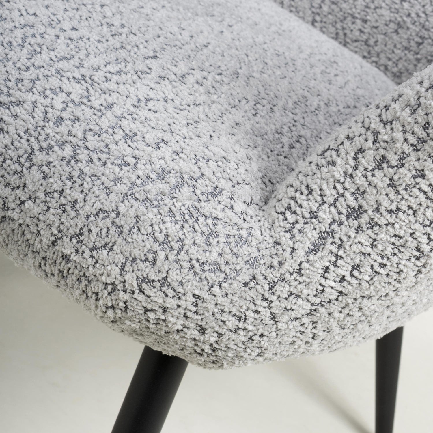 Bordeaux Textured Chenille Effect Grey Armchair - Home Furniture Interiors