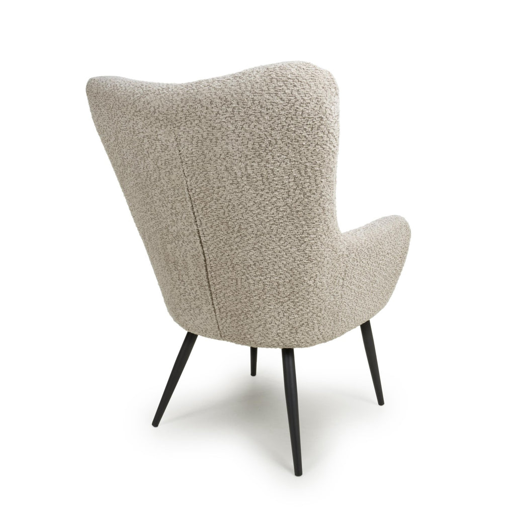 Bordeaux Textured Chenille Effect Mink Armchair - Home Furniture Interiors
