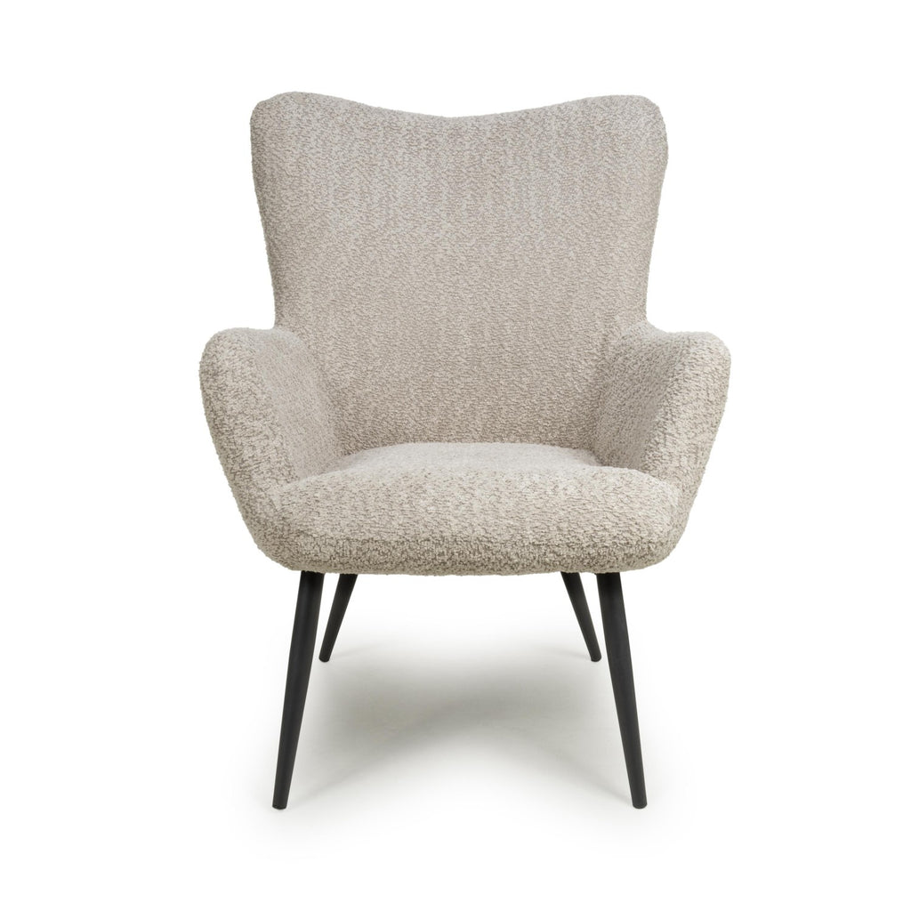 Bordeaux Textured Chenille Effect Mink Armchair - Home Furniture Interiors