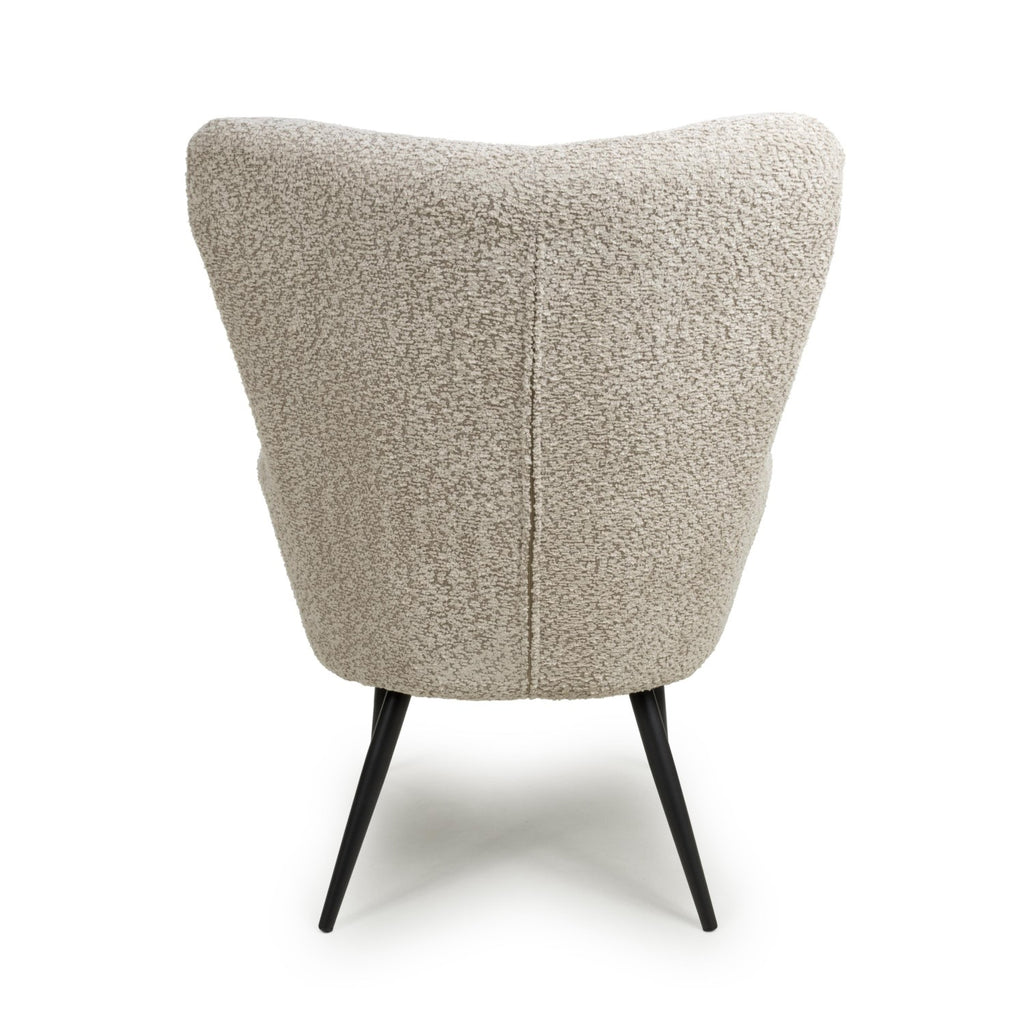 Bordeaux Textured Chenille Effect Mink Armchair - Home Furniture Interiors