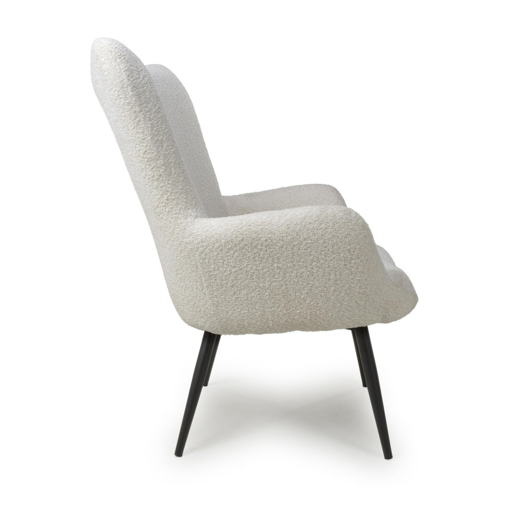 Bordeaux White Textured Fabric Armchair - Home Furniture Interiors