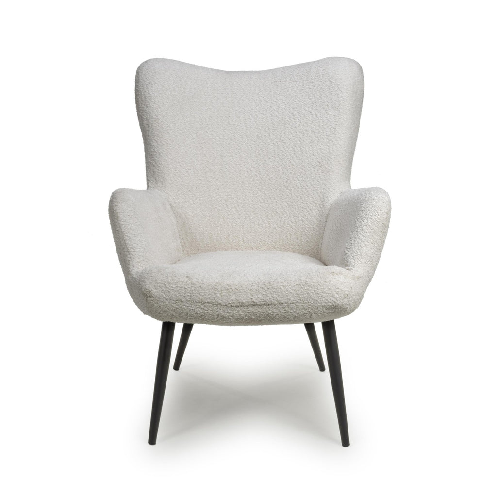 Bordeaux White Textured Fabric Armchair - Home Furniture Interiors