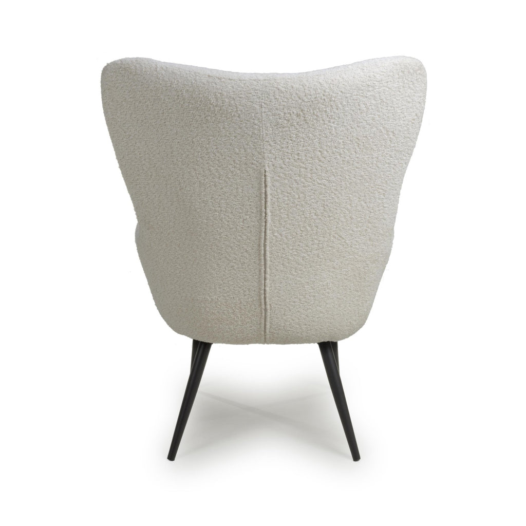 Bordeaux White Textured Fabric Armchair - Home Furniture Interiors