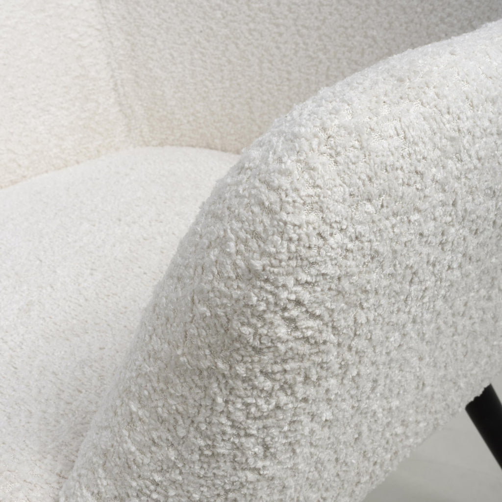 Bordeaux White Textured Fabric Armchair - Home Furniture Interiors