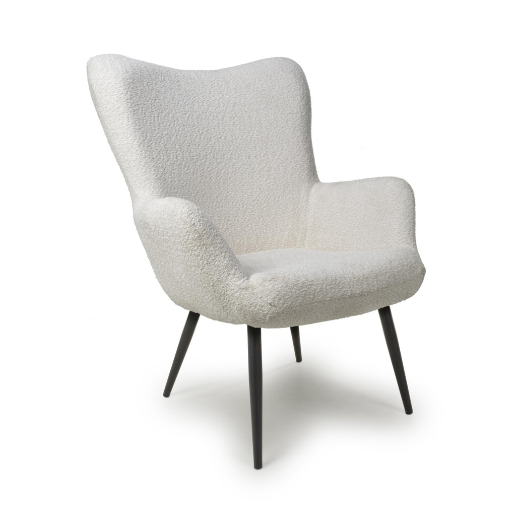 Bordeaux White Textured Fabric Armchair - Home Furniture Interiors