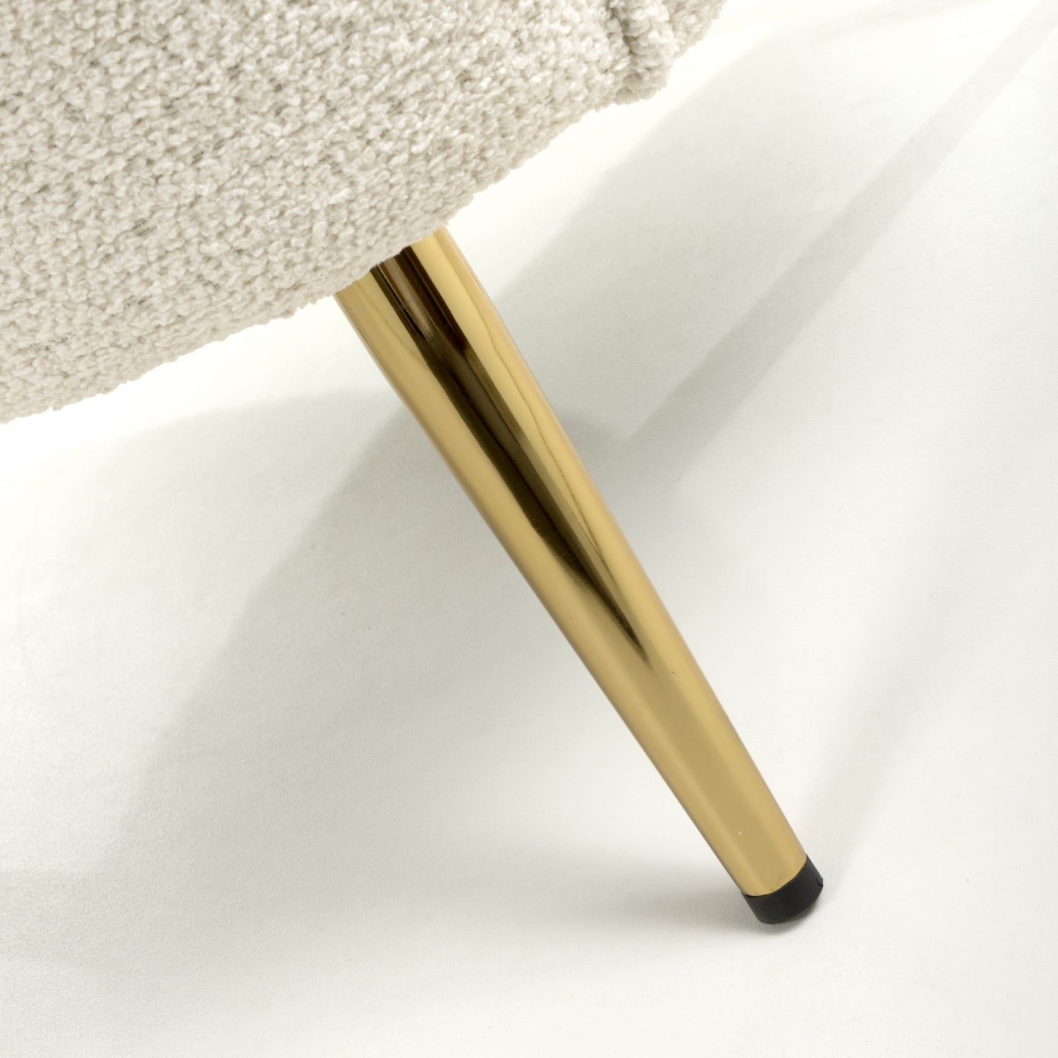 Boucle Vanilla White Tub Chair with Gold Legs - Home Furniture Interiors