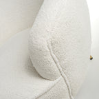 Boucle Vanilla White Tub Chair with Gold Legs - Home Furniture Interiors