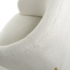 Boucle Vanilla White Tub Chair with Gold Legs - Home Furniture Interiors