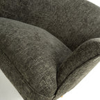 Green Fabric Curved Wing Armed Chair with Wooden Legs - Home Furniture Interiors