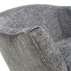 Grey Fabric Curved Wing Armed Chair with Wooden Legs - Home Furniture Interiors