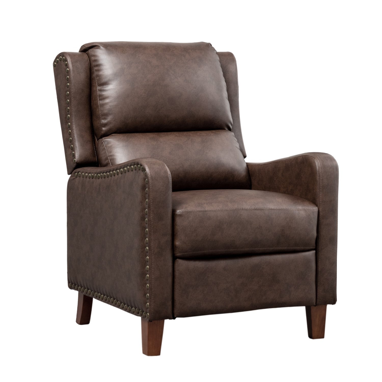 Portland Brown Leather Effect Recliner - Home Furniture Interiors