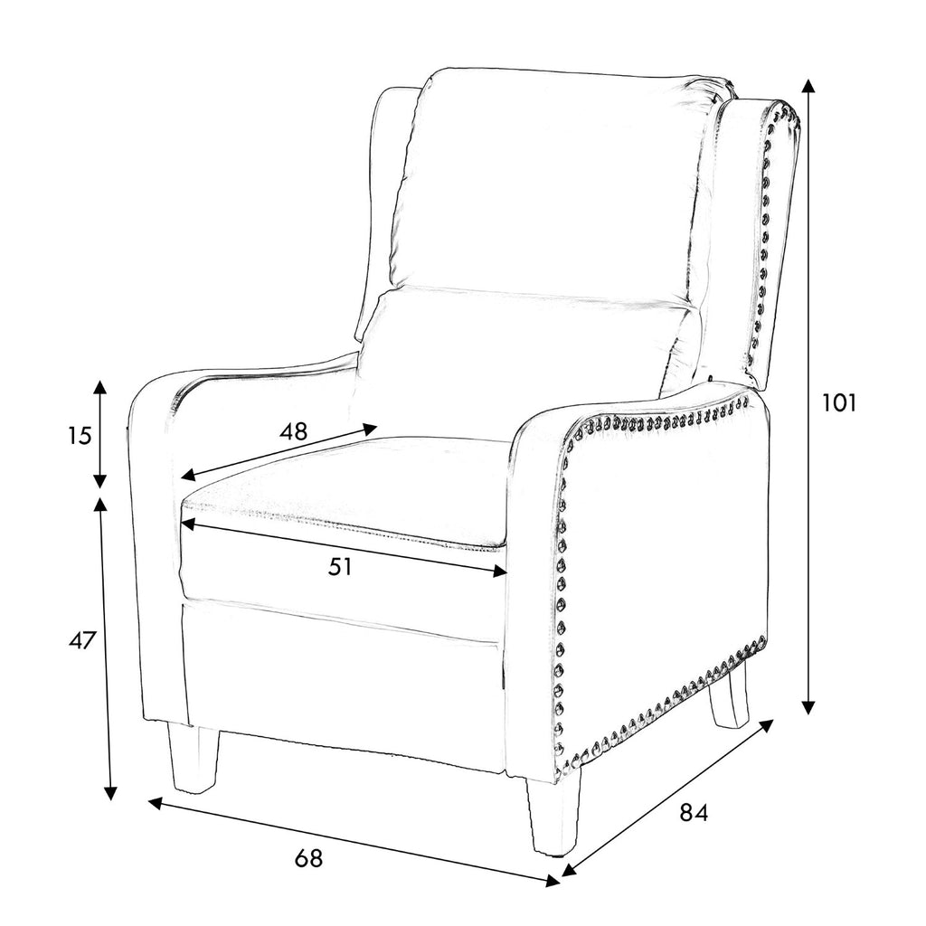 Portland Brown Leather Effect Recliner - Home Furniture Interiors