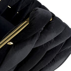 Black Velvet Fabric Adjustable Swivel Bar Stool Gold Legs - Home Furniture Interiors