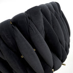 Black Velvet Fabric Adjustable Swivel Bar Stool Gold Legs - Home Furniture Interiors