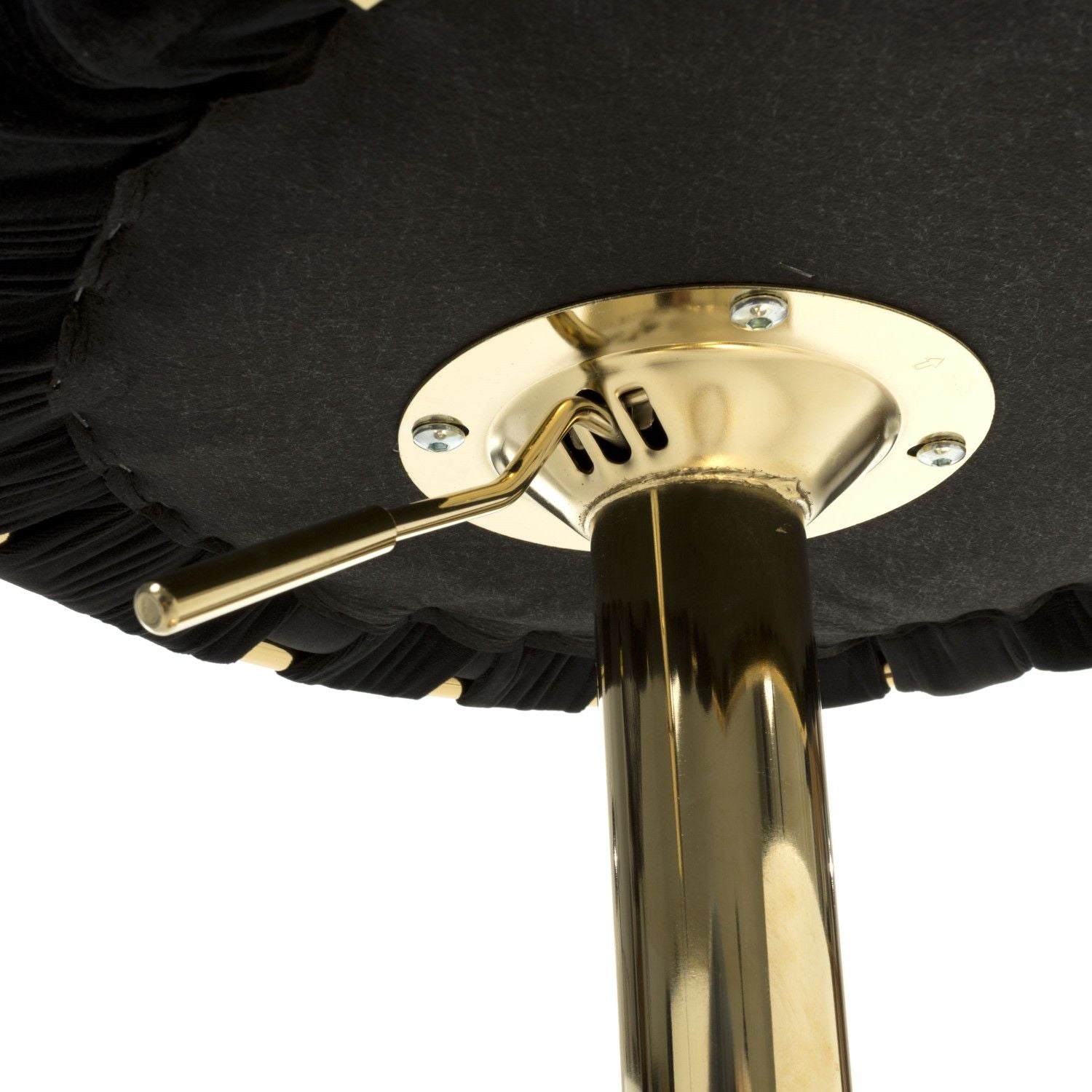 Black Velvet Fabric Adjustable Swivel Bar Stool Gold Legs - Home Furniture Interiors
