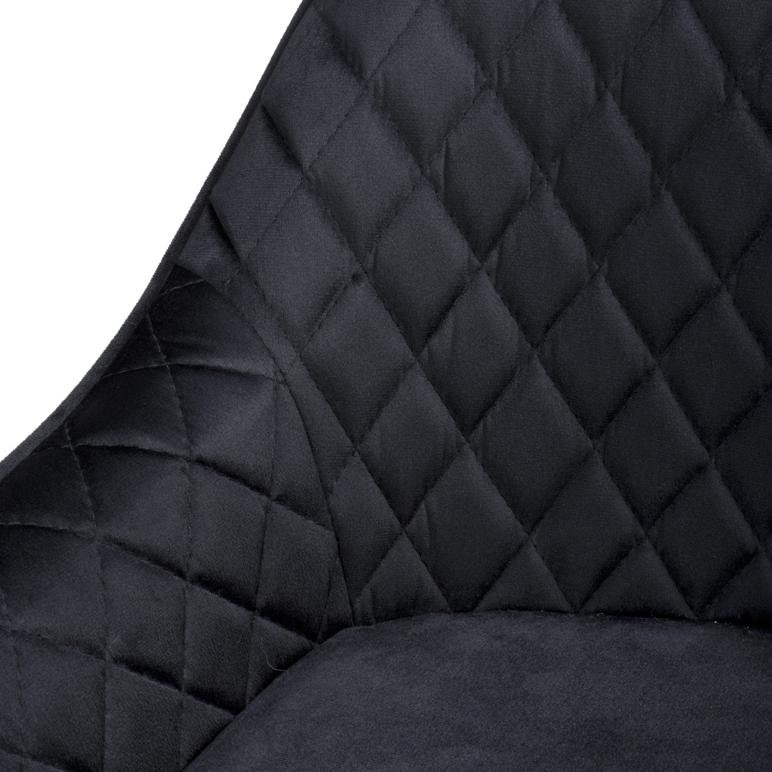 Black Velvet Fabric Bar Stool Black and Gold Metal Legs - Home Furniture Interiors