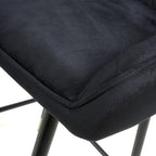 Black Velvet Fabric Bar Stool Black and Gold Metal Legs - Home Furniture Interiors