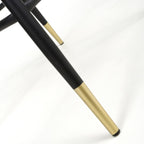 Black Velvet Fabric Bar Stool Black and Gold Metal Legs - Home Furniture Interiors
