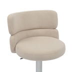 Brushed Velvet Cream Fabric Brushed Steel Bar Stool - Home Furniture Interiors