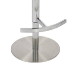 Brushed Velvet Cream Fabric Brushed Steel Bar Stool - Home Furniture Interiors