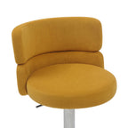 Brushed Velvet Mustard Yellow Fabric Brushed Steel Bar Stool - Home Furniture Interiors