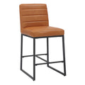 Carlton Real Leather Light Brown Bar Stool
