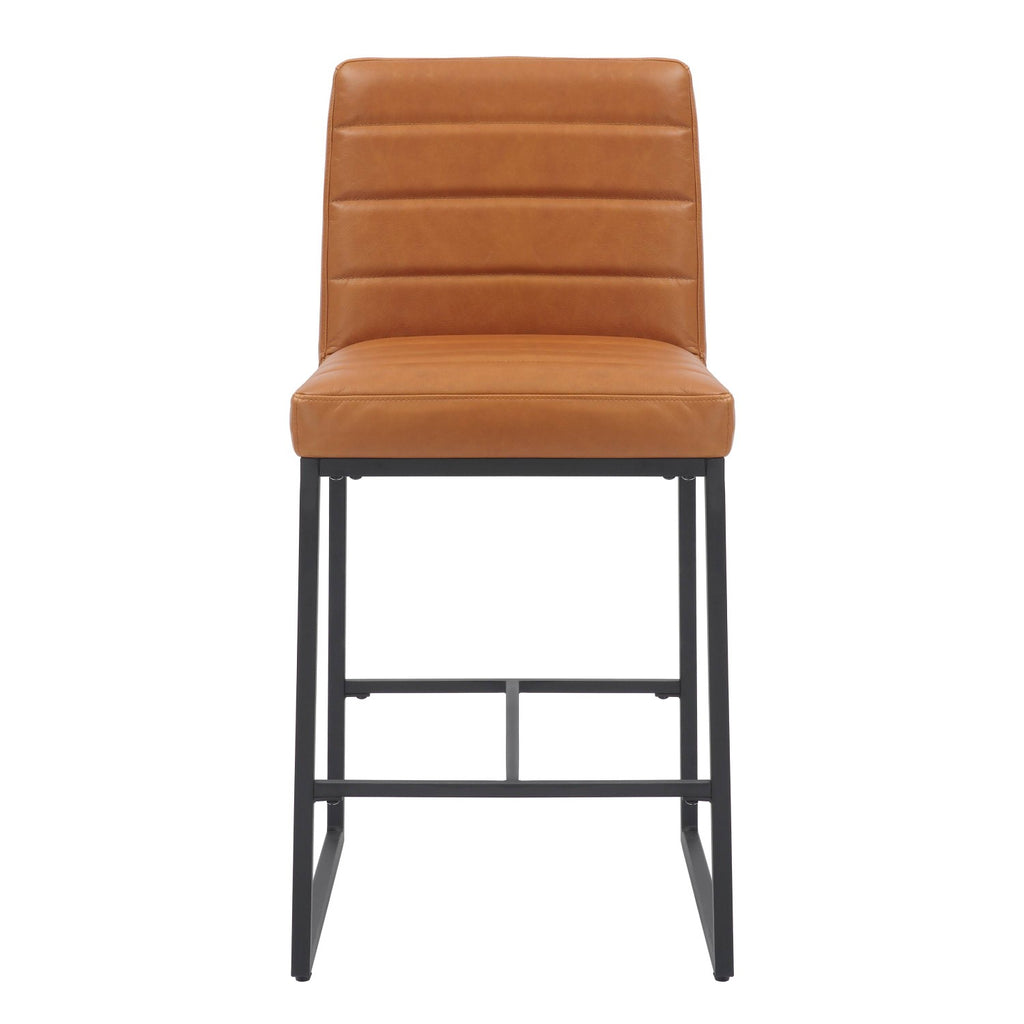 Carlton Real Leather Light Brown Bar Stool - Home Furniture Interiors