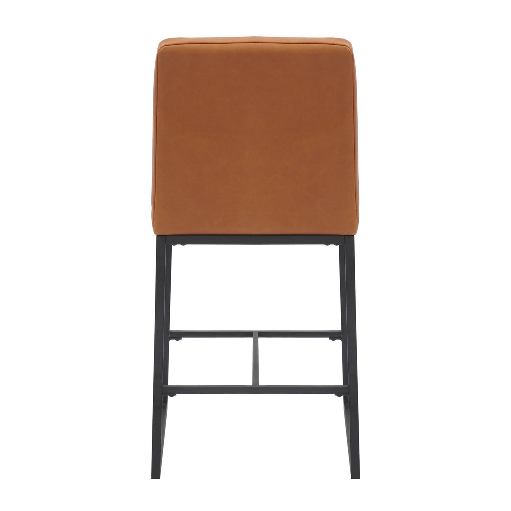 Carlton Real Leather Light Brown Bar Stool - Home Furniture Interiors