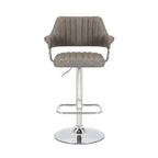 Charcoal Leather Effect Swivel Adjustable Bar Stool - Home Furniture Interiors