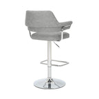 Cortez Leather Effect Light Grey Bar Stool - Home Furniture Interiors