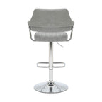Cortez Leather Effect Light Grey Bar Stool - Home Furniture Interiors
