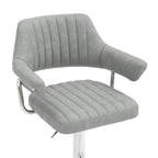 Cortez Leather Effect Light Grey Bar Stool - Home Furniture Interiors