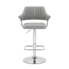 Cortez Leather Effect Light Grey Bar Stool - Home Furniture Interiors