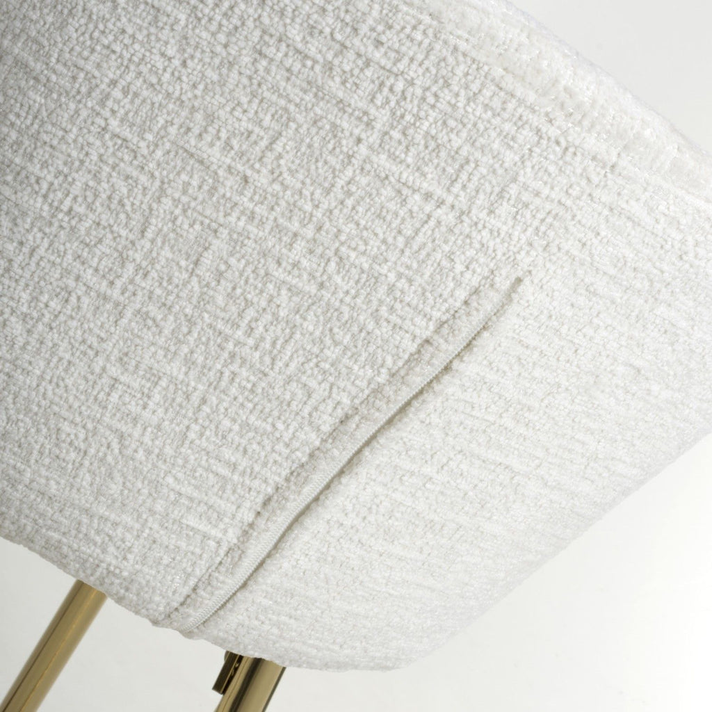 Cream Textured Fabric Kitchen Bar Stool Gold Framed - Home Furniture Interiors