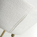 Cream Textured Fabric Kitchen Bar Stool Gold Framed - Home Furniture Interiors