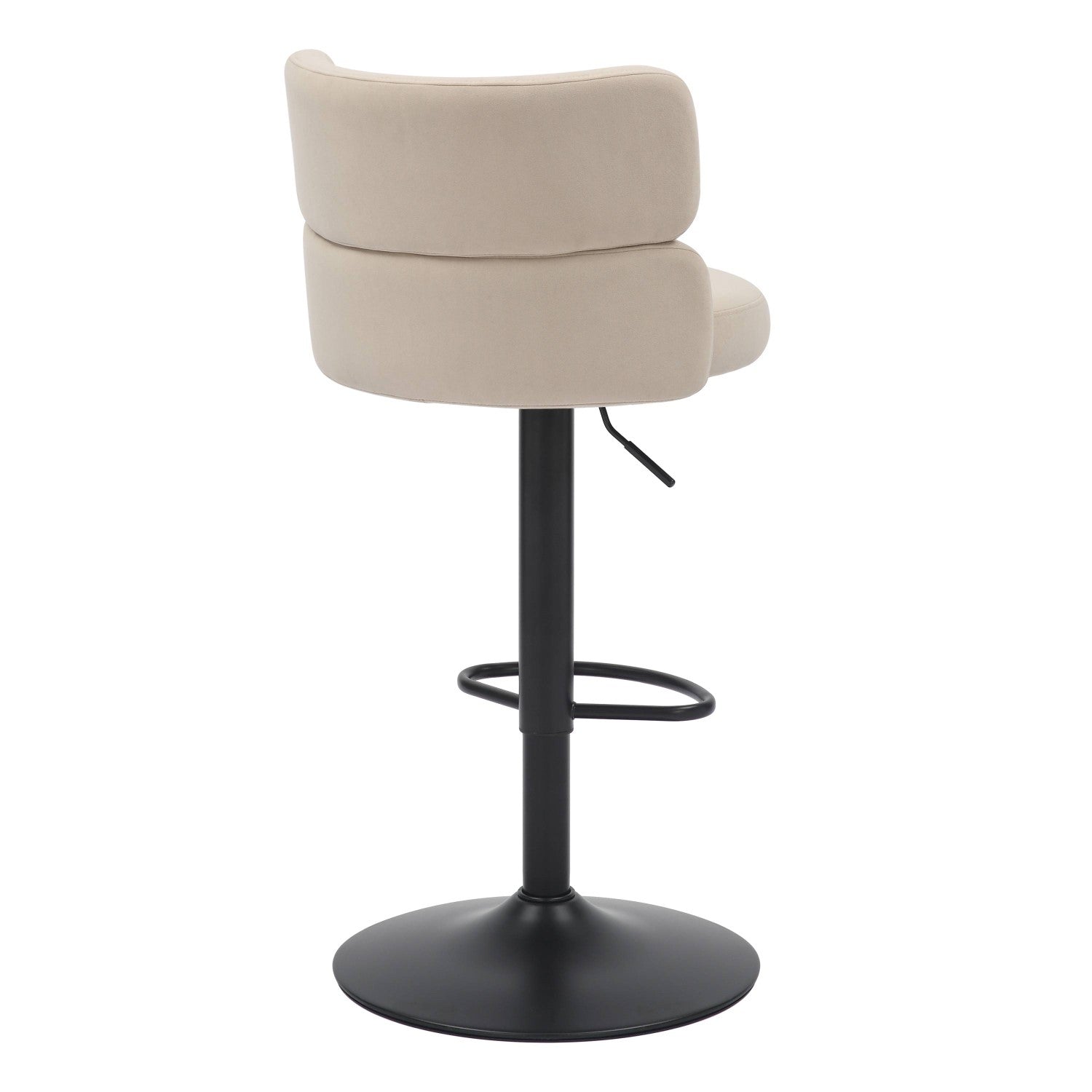Cream Velvet Adjustable Swivel Bar Stool - Home Furniture Interiors