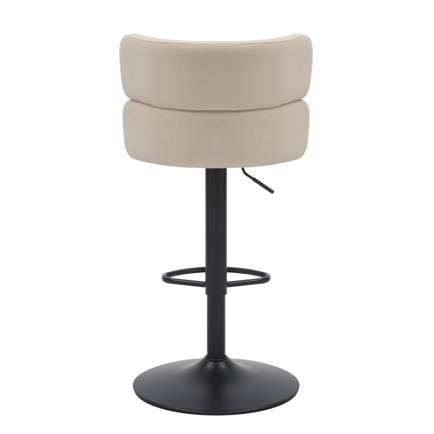 Cream Velvet Adjustable Swivel Bar Stool - Home Furniture Interiors