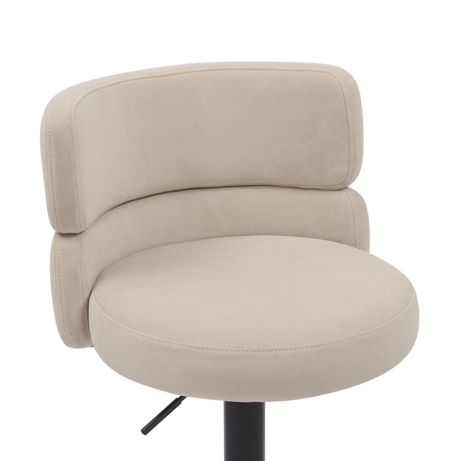 Cream Velvet Adjustable Swivel Bar Stool - Home Furniture Interiors