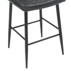 Garrick Real Leather Black Bar Stool - Home Furniture Interiors