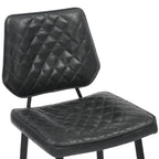 Garrick Real Leather Black Bar Stool - Home Furniture Interiors