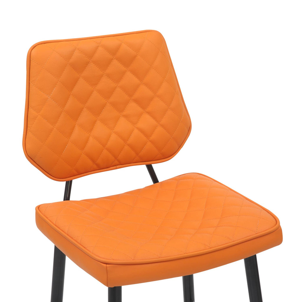 Garrick Real Leather Orange Bar Stool - Home Furniture Interiors