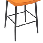Garrick Real Leather Orange Bar Stool - Home Furniture Interiors