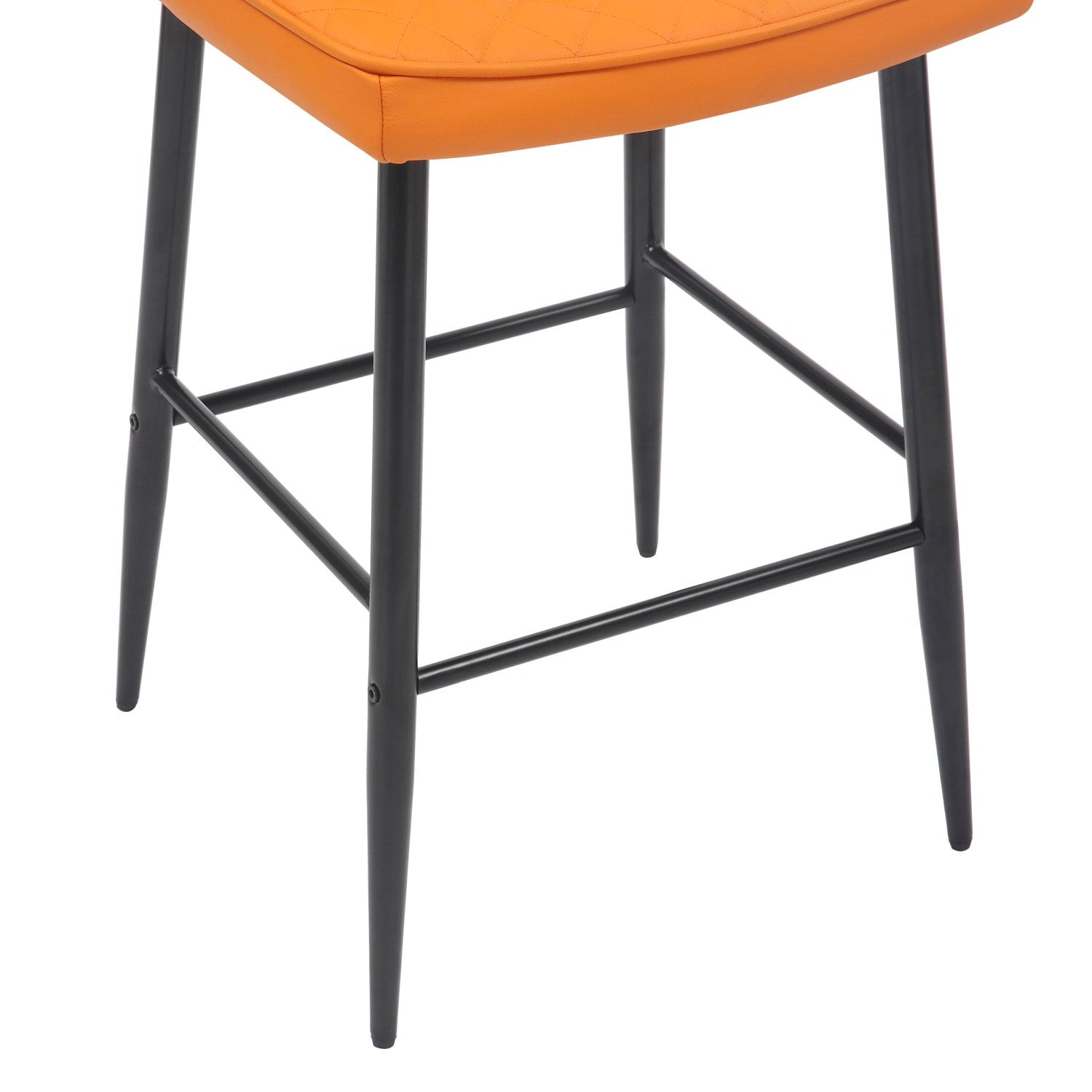 Garrick Real Leather Orange Bar Stool - Home Furniture Interiors